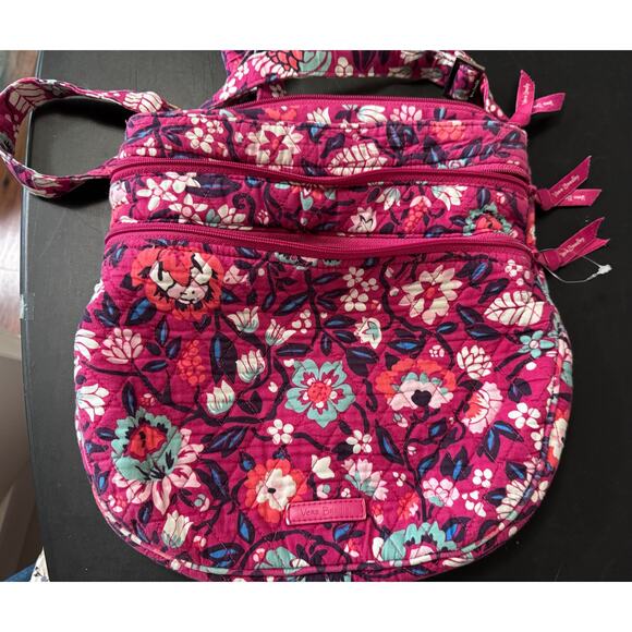 Vera Bradley Quilted Crossbody Purse Multiple Compartments Zipper Closure Pink - Picture 4 of 5